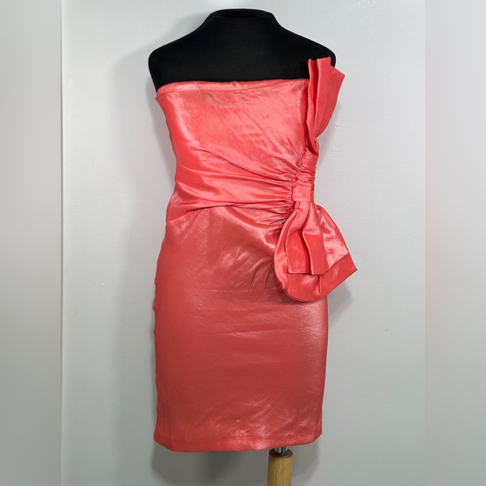 Daisy Strapless Ruched Side Mini Dress Pink Medium